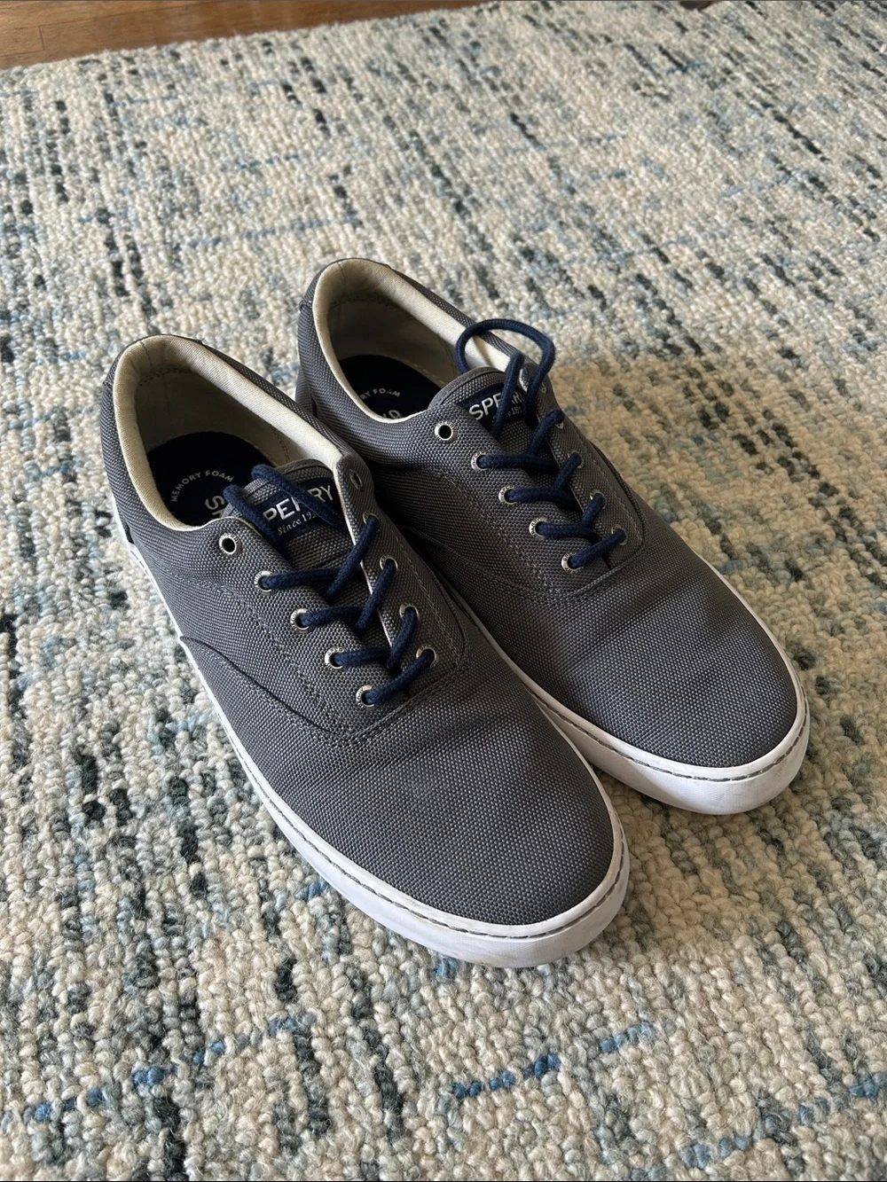 Sperry Men’s Cutter CVA Gray Canvas Lace-Up Sneakers sz 13